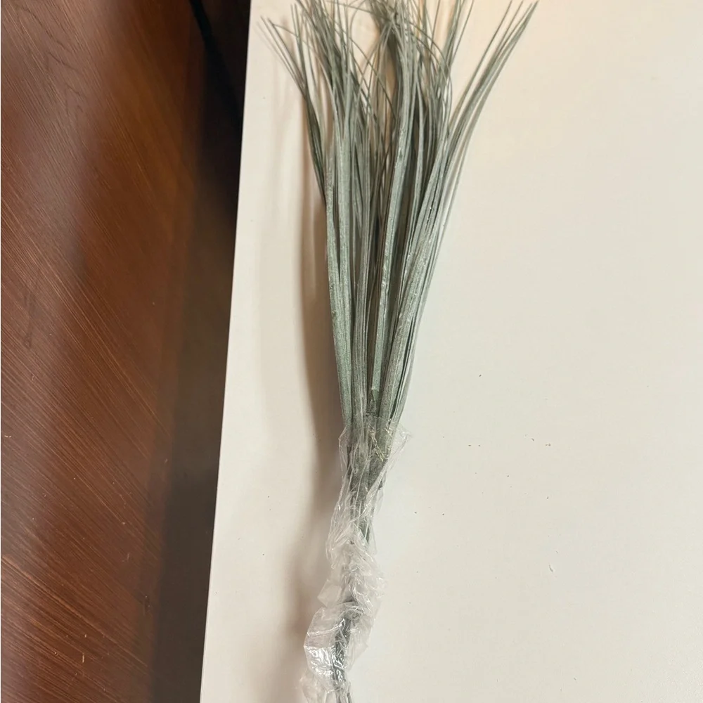 Artificial gray-green grass branch 27”